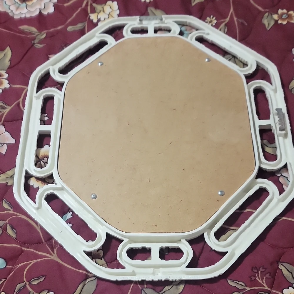 Vintage Homco White Wicker Resin Mirror Wall Decor Set